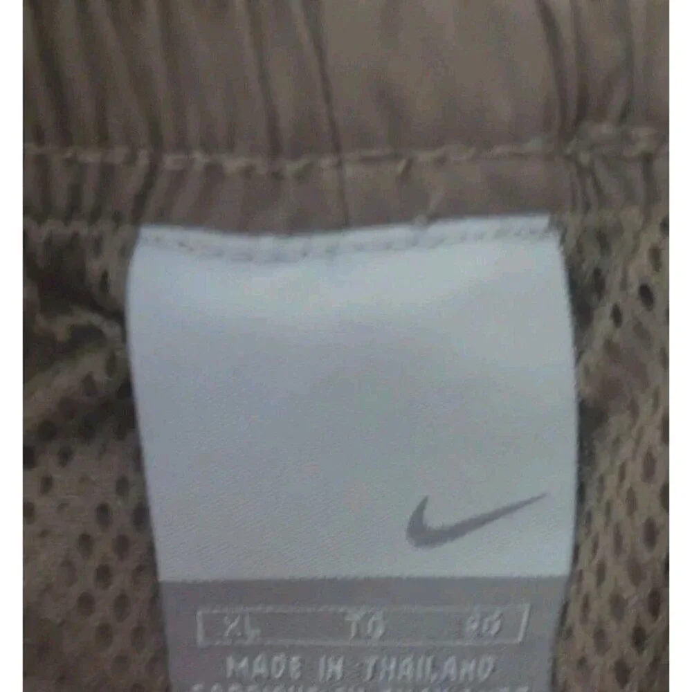 Y2K Nike Mens Gray Elastic Waistband Pull On Drawstring Cargo Shorts Size XL